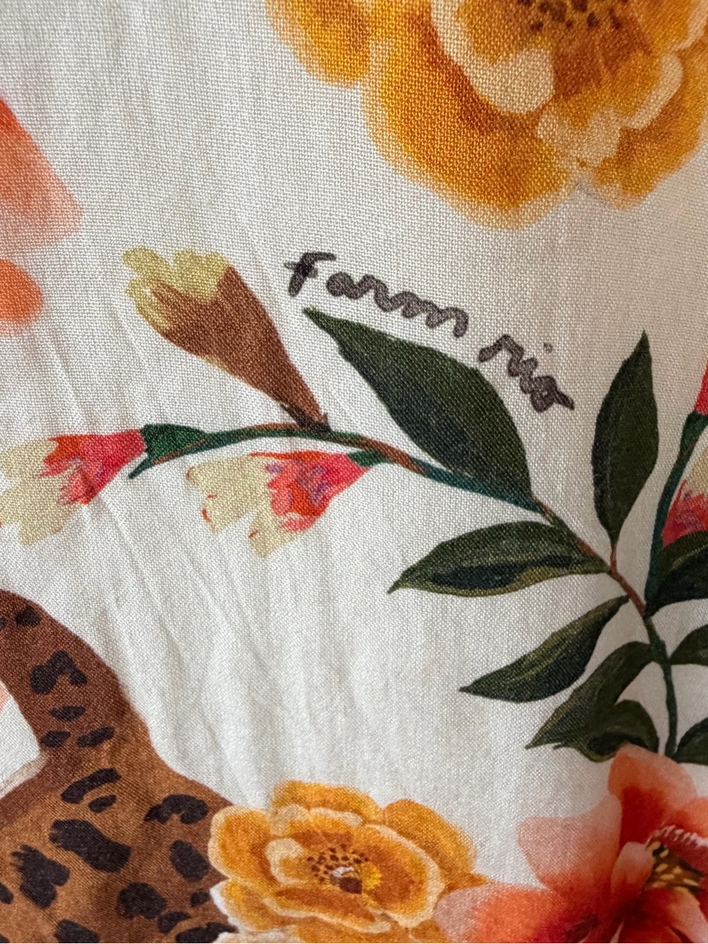 FARM RIO Floral & Leopard Print Button-Front Maxi Dress - White/Multi - Picture 10 of 14